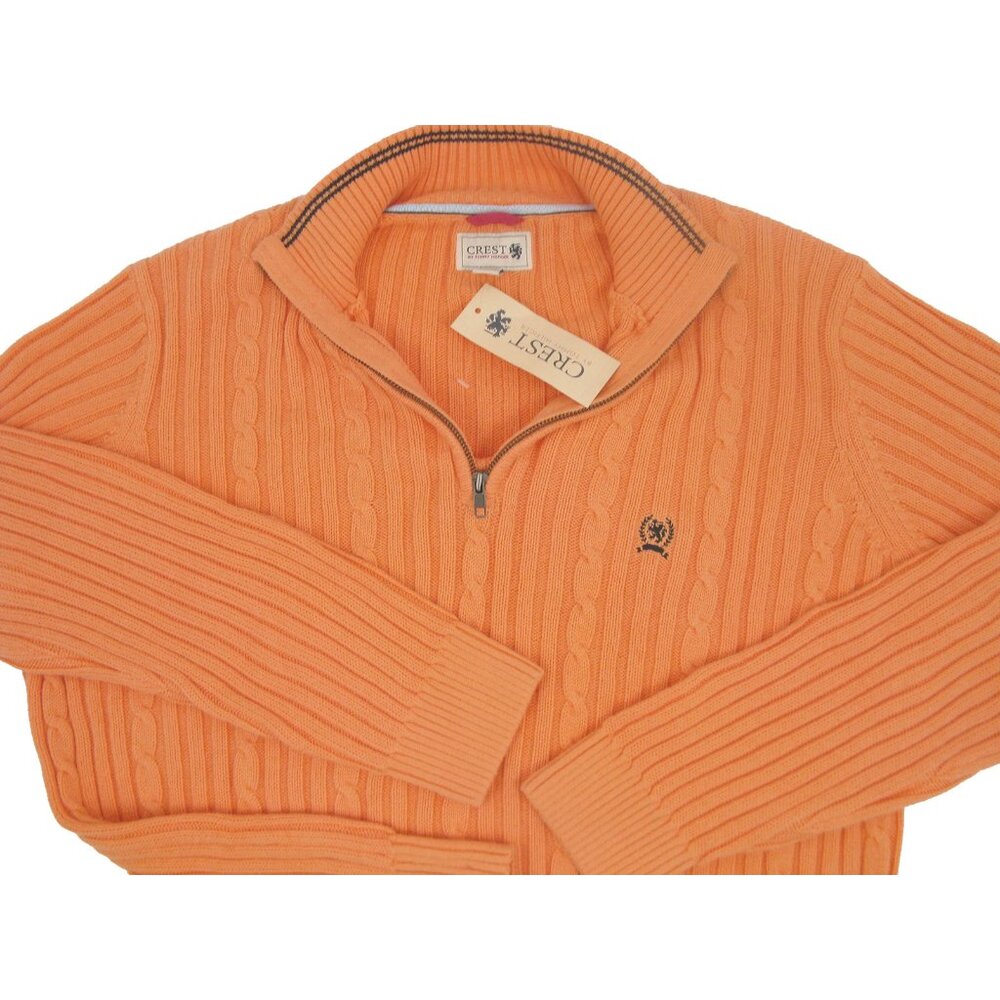 NEW Vintage Tommy Hilfiger Sweater! M Light Orange Cable Knit Heavier Runs Big